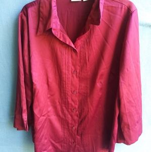 Cato Women's Plus Size 18/20W Burgundy Button Up Top